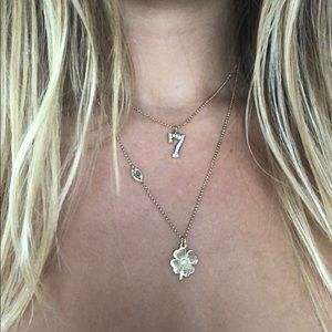 Juicy Couture 7, seven, four leaf clover necklace